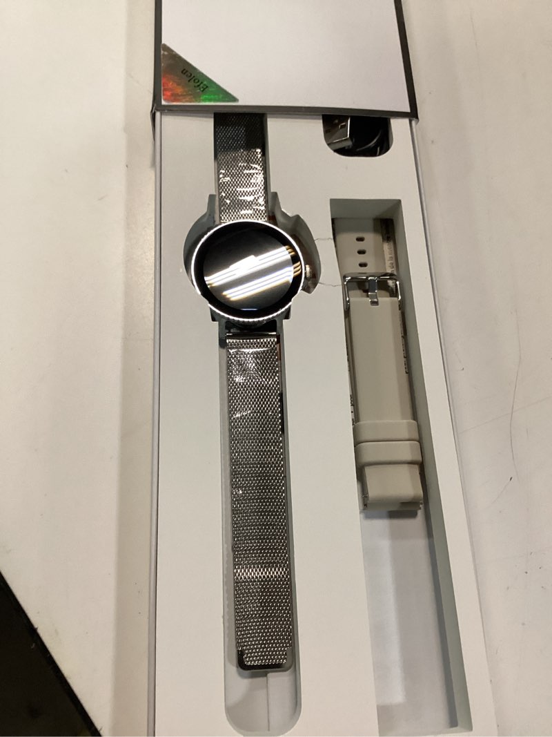 Condition photo showing Good Condition for efolen smart watches for women answer/make call,1.27'' smartwatch fitness tracker for heart rate/sleep monitor/calories/blood oxygen,100+ sports modes android iphone,ip68 waterproof,silver
