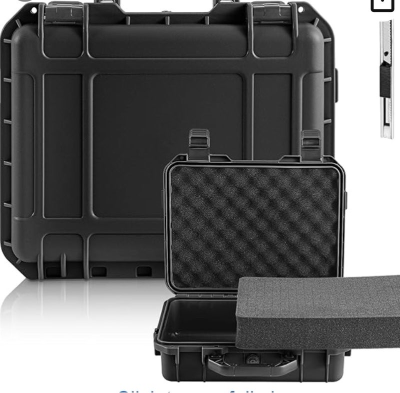 Relaxweex 1 Pcs 11 x 9 x 6 Inch Waterproof Hard Case with DIY Customizable Foam Insert Portable Prot