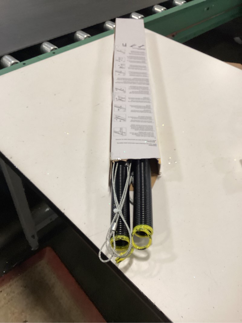 Condition photo showing As Is for RELIABILT 130 lbs Garage Door Black Steel Extension spring and safety cable 2 -Pack