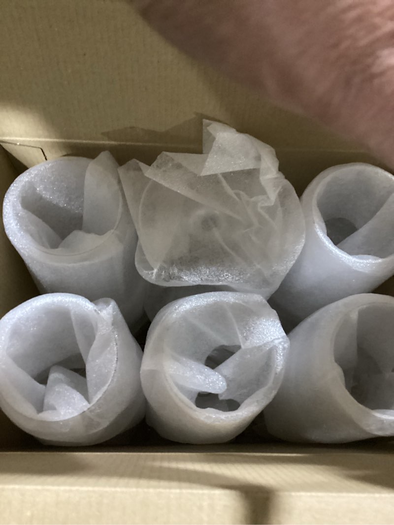 Condition photo showing New/Like New for krosno white and sparkling wine glasses, 6 piece set, 13.52 oz, infinity collection, elegant, crystal glass, lead-free glass, dishwasher safe, made in europe