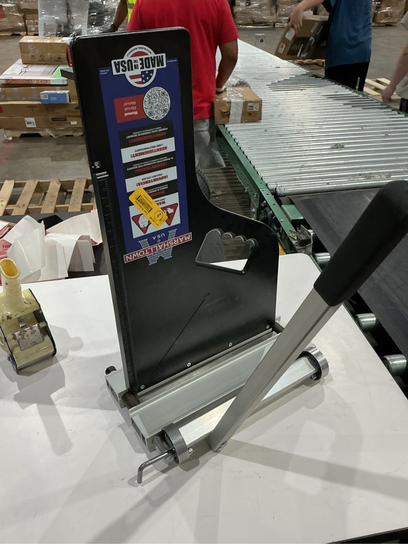Condition photo showing As Is for marshalltown ultra-lite flooring cutter made in the usa, cuts vinyl plank, laminate, engineered hardwood, siding, and more - honing stone included