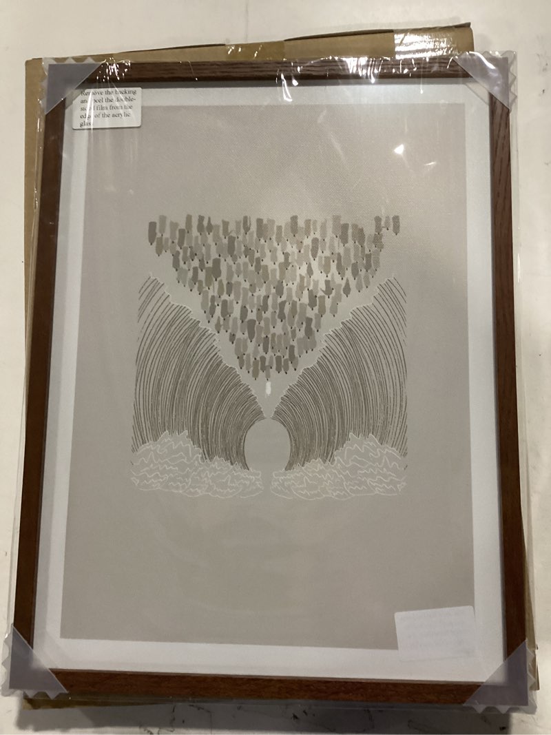 ihery natural oak wood moses parting the red sea framed wall art, 12x16 in modern christian bible ve