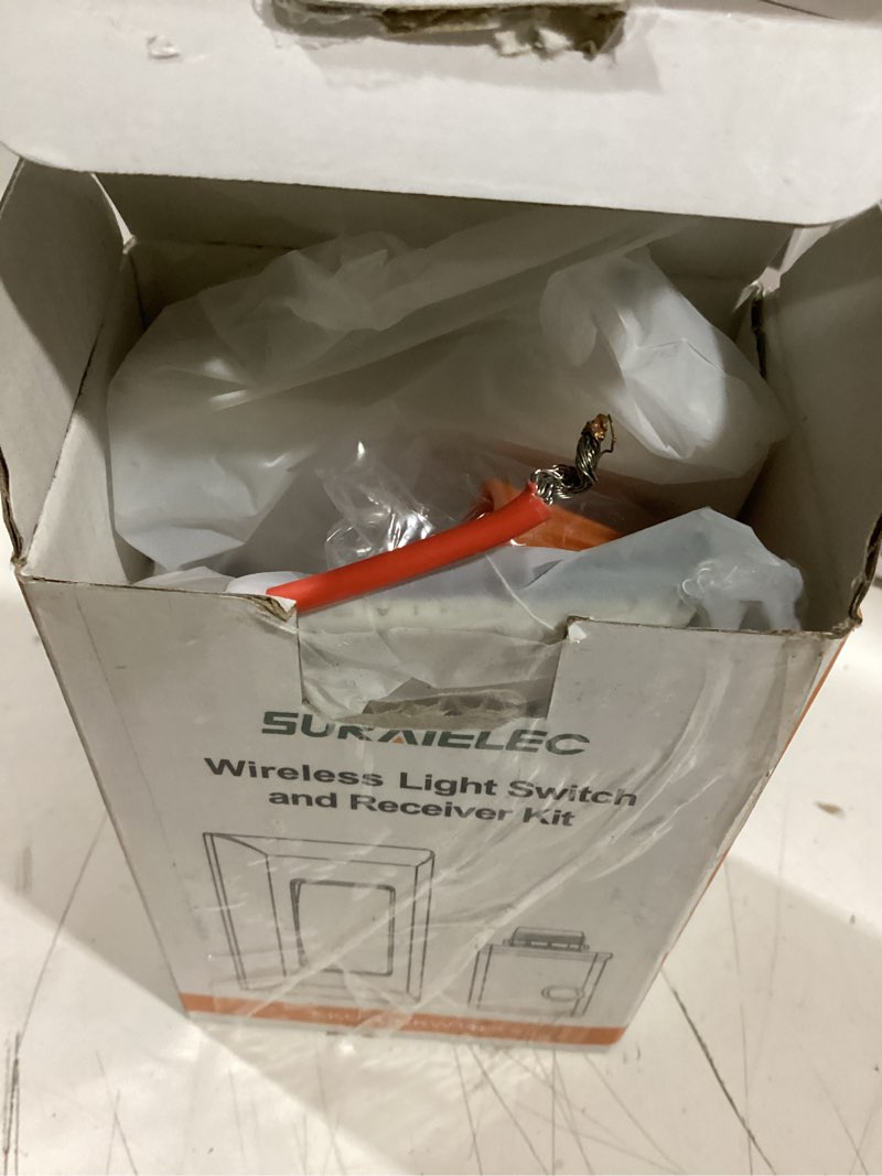 Condition photo showing Good Condition for suraielec wireless light switch and receiver kit, 15a high power, no wiring, no interference, 100ft rf range, expandable remote control wall switches for lamp, ceiling light, fan, outdoor lighting white 1 switch +1 receiver