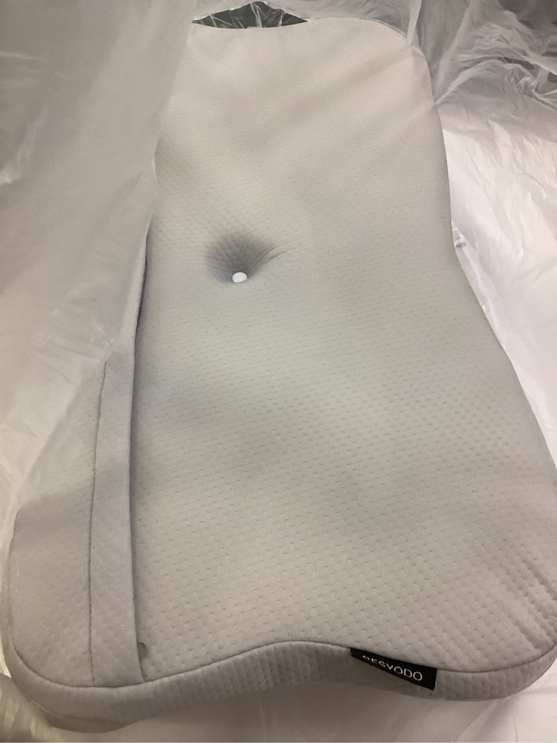 Condition photo showing Good Condition for cervical neck pillow for pain relief - ergonomic side sleeper pillow for neck support, cooling memory foam pillows for sleeping, contour pillow orthopedic bed pillow for back stomach sleepers blue & grey