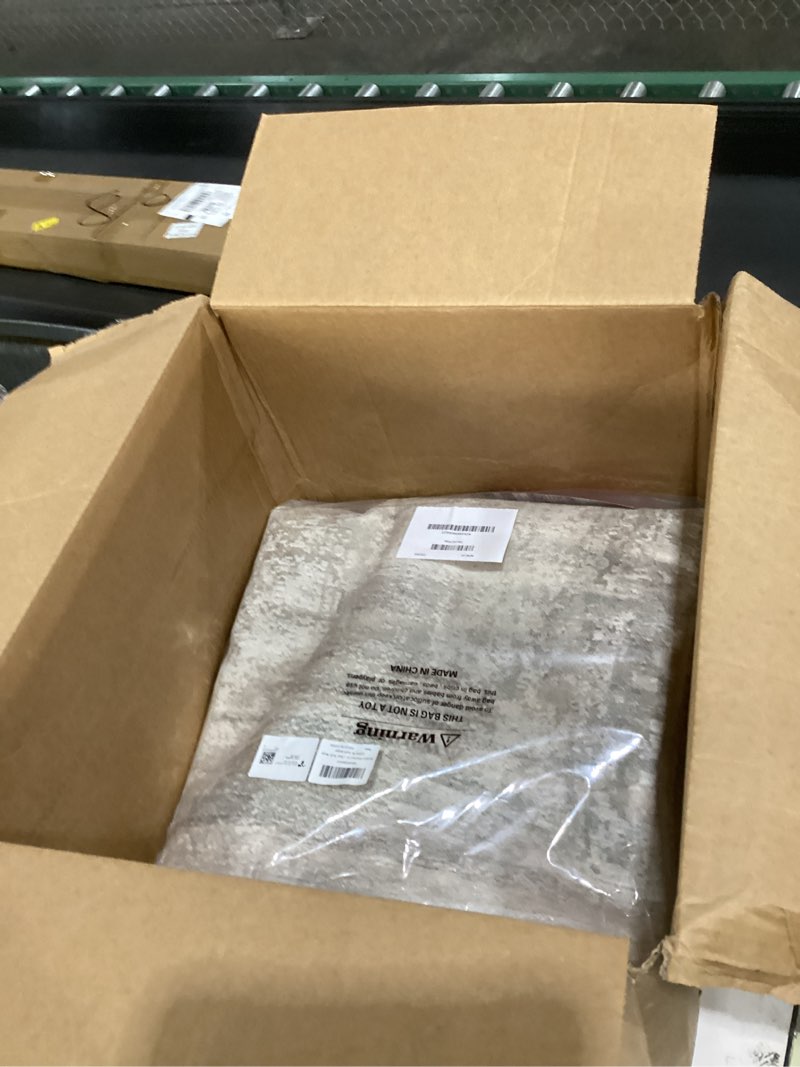 Condition photo showing Good Condition for Modern Abstract 3x20 Washable Rugs - Long Hallway Runner Rug 20 ft with Non Slip Rubber Backing Low Pile Carpet for Kitchen Entryway Living Room Indoor Home Decor Floor Mat for Stair 3x20 Beige 3' x 20' (Runner) Beige