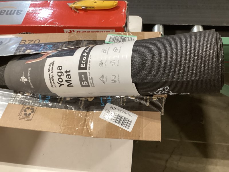 Condition photo showing Good Condition for gaiam yoga mat - premium 5mm solid thick non slip exercise & fitness mat for all types of yoga, pilates & floor workouts (68\" x 24\" x 5mm) black similar product