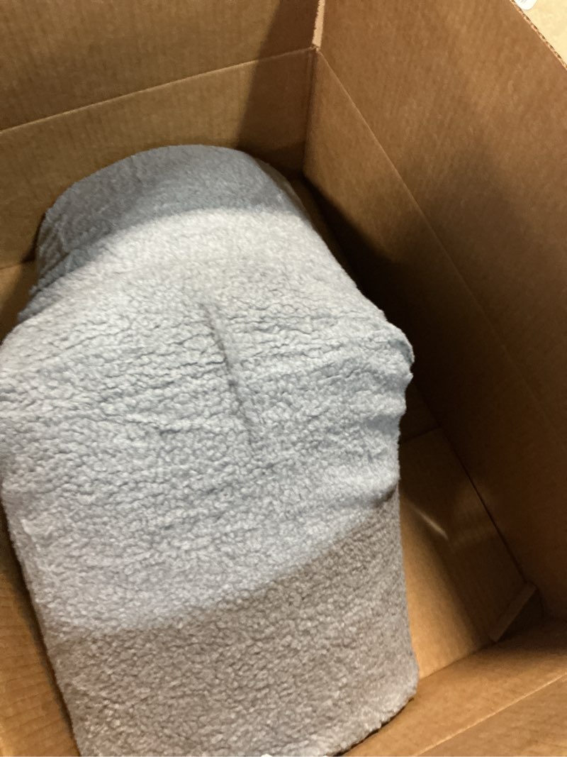 Condition photo showing Good Condition for wesiti recliner foot pillow cushion high resilience sherpa memory foam bolster sleeping rest multipurpose half roll leg pillow suitable for bed chair sofa headrest back lumbar leg support(light gray)