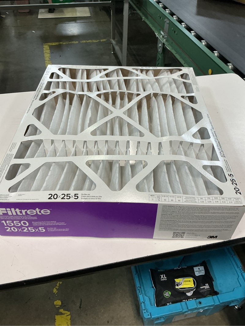 Condition photo showing Good Condition for filtrete 20x25x5 hvac furnace air filter, mpr 1550 merv 12, allergens, bacteria & viruses, 1