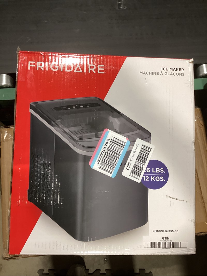 Condition photo showing Good Condition for frigidaire efic123-ssblack compact countertop ice maker, 26lbs of ice per day, black stainless black stainless maker