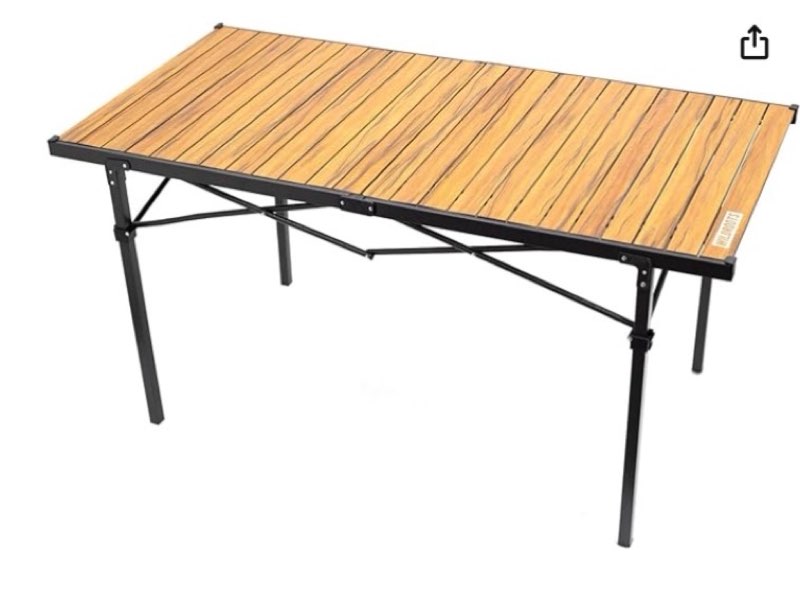 wildroots folding camping black table with carry bag, roll up top 4 people portable camp square tables for picnic, cooking, beach, travel, bbq (m)