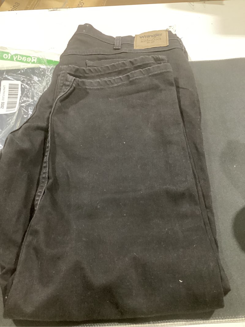 Condition photo showing Good Condition for wrangler authentics men's classic 5-pocket relaxed  jean 38w x 28l black