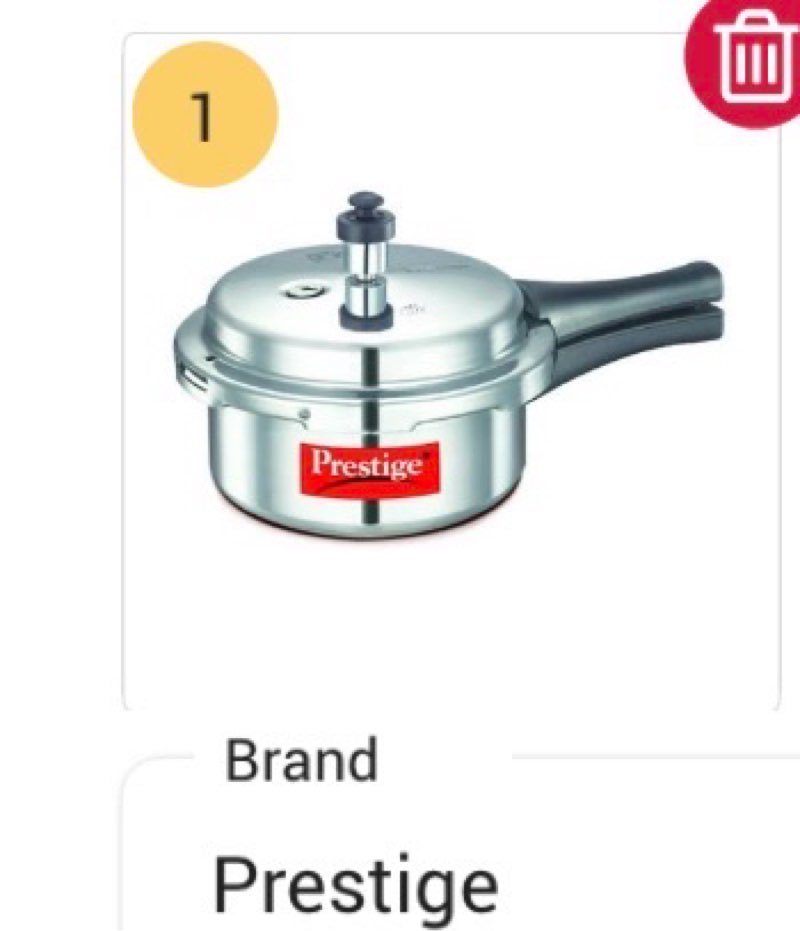 Prestige Popular Aluminium Pressure Cooker, 2 Liters