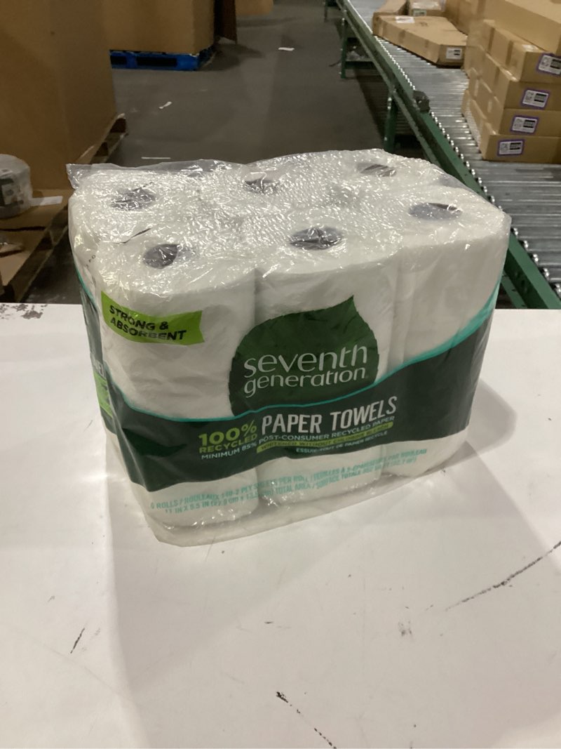 seventh generation paper towels, 100% recycled paper, 2-ply, 6-count