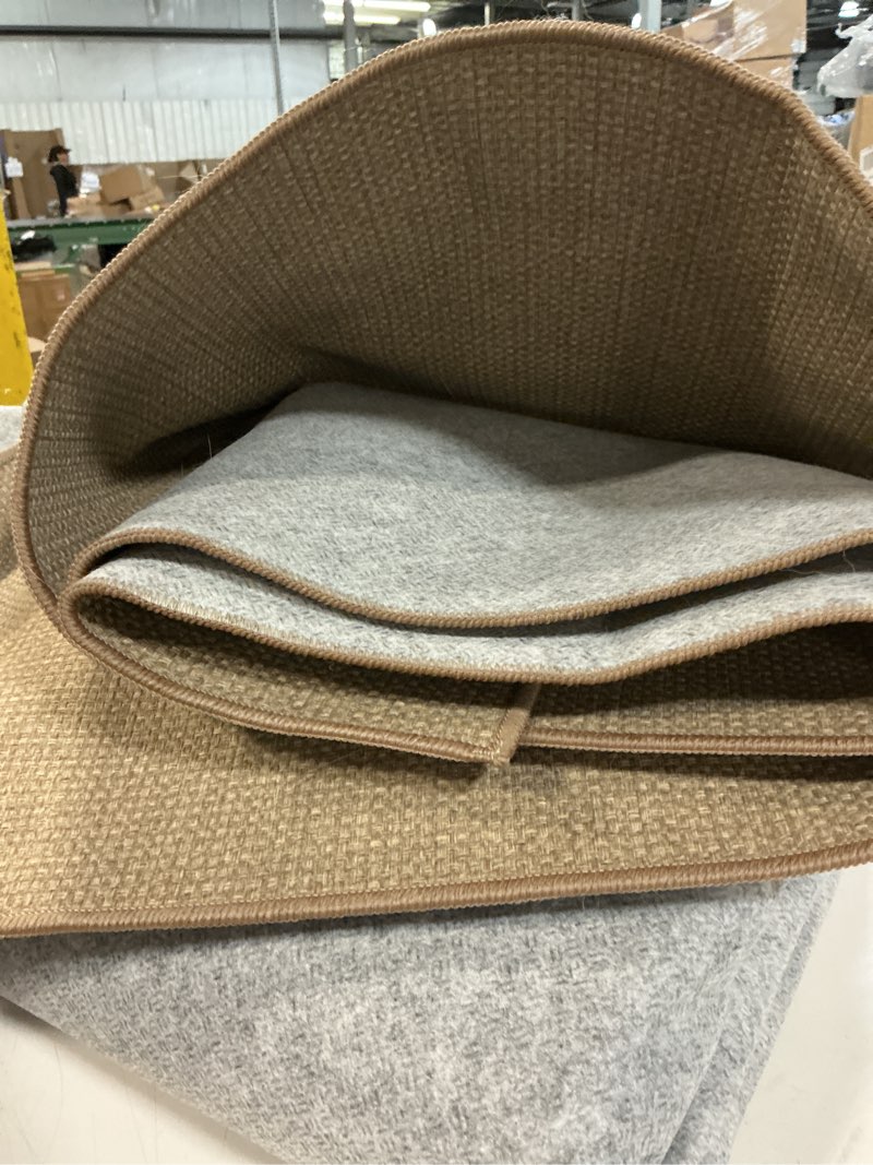 Condition photo showing As Is for easy jute rug 8x10 natural rugs: washable woven area rug non slip non shedding indoor outdoor carpet large rugs for living room bedroom dining room farmhouse patio (8'x10' natural) natural 8' x 10' (rectangular)