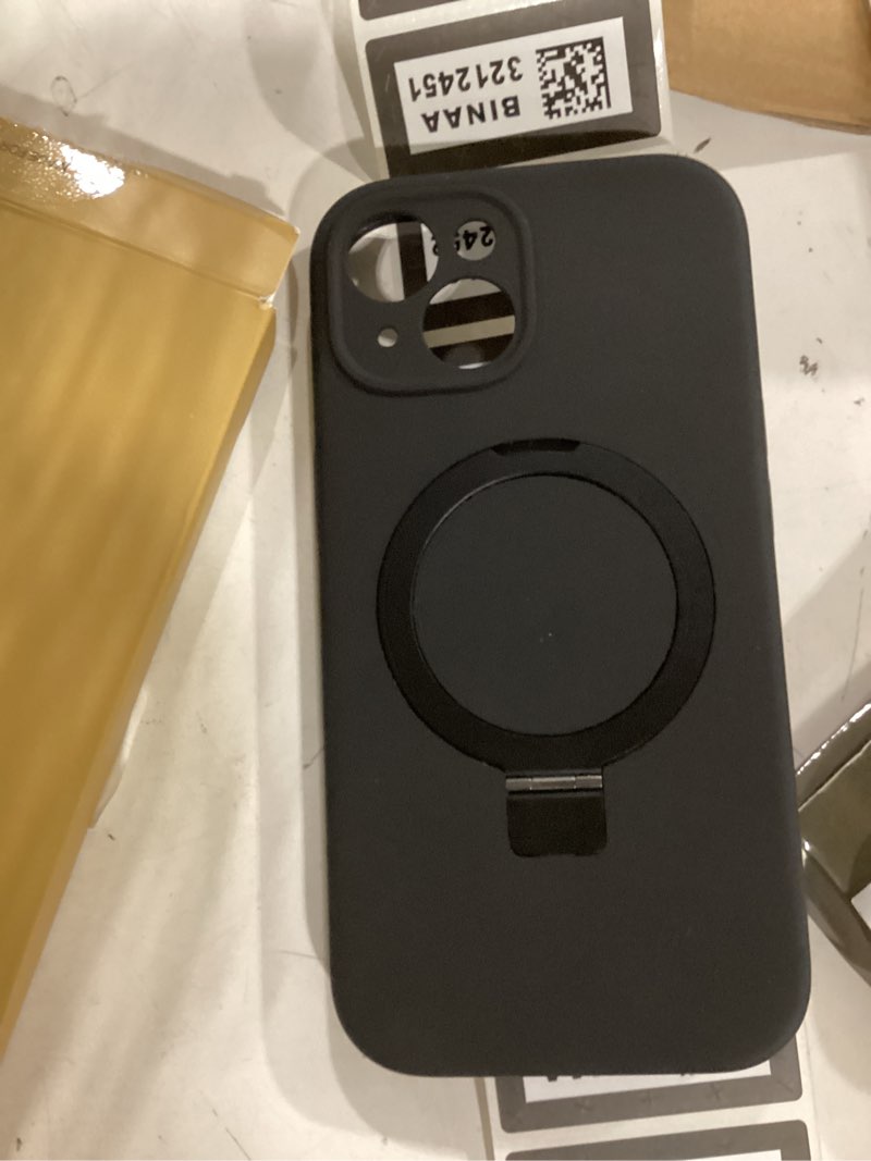 Condition photo showing Good Condition for miracase for iphone 15 case with stand, compatible with all magsafe accessories, liquid silicone case gel rubber shockproof drop protection phone case for iphone 15, black mag-stand black mag-stand iphone 15