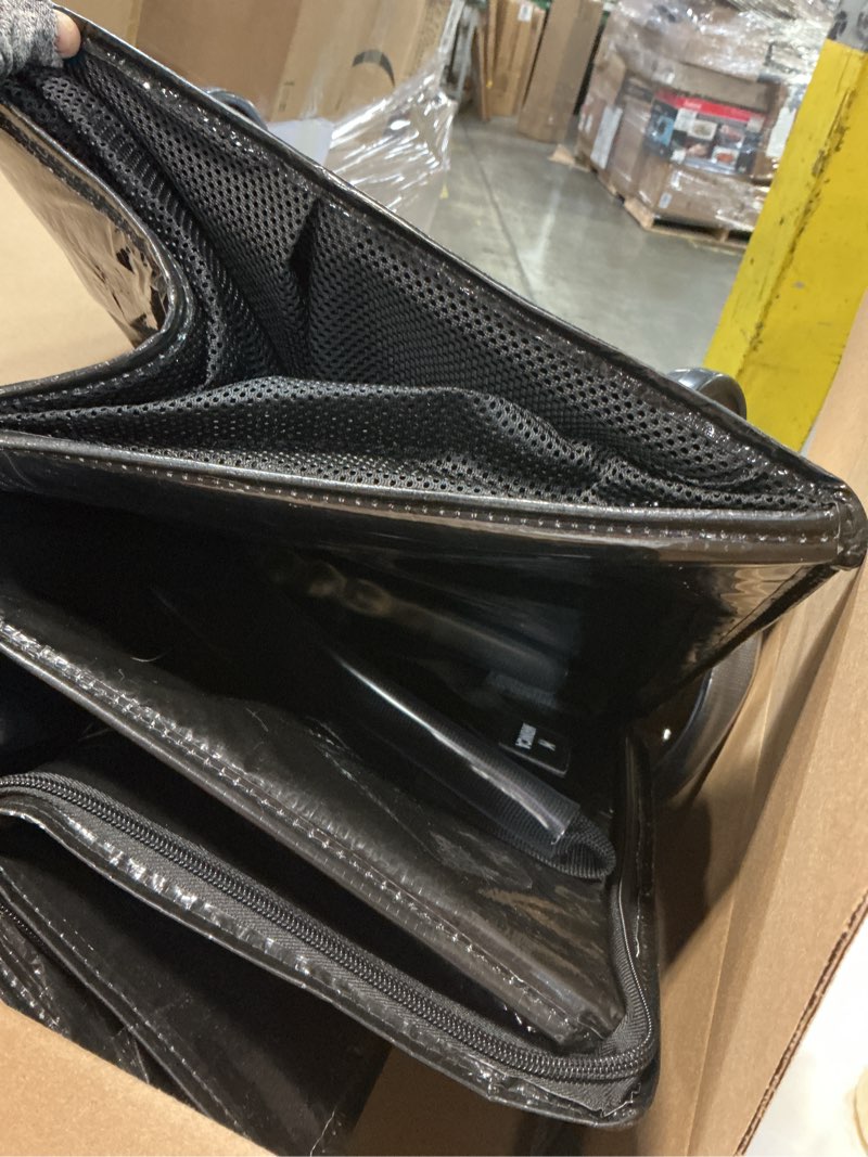 Condition photo showing As Is for Large Reusable Grocery Bag On Wheels, 130L Large-Capacity Foldable Shopping Trolley, Lightweight with 5 Swivel Wheels, Multiple Pockets, Zippered Top & Heavy Duty Handles, for Shopping, Moving, Black Black Large