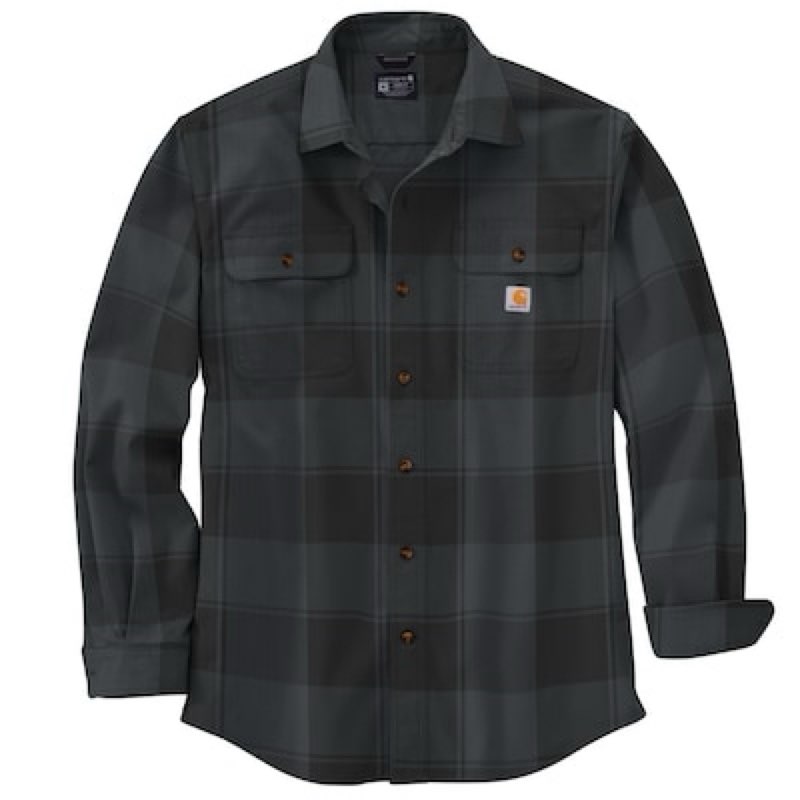 Carhartt Men's Black Heavy weight Flannel Long sleeve Button-down shirt ( M )