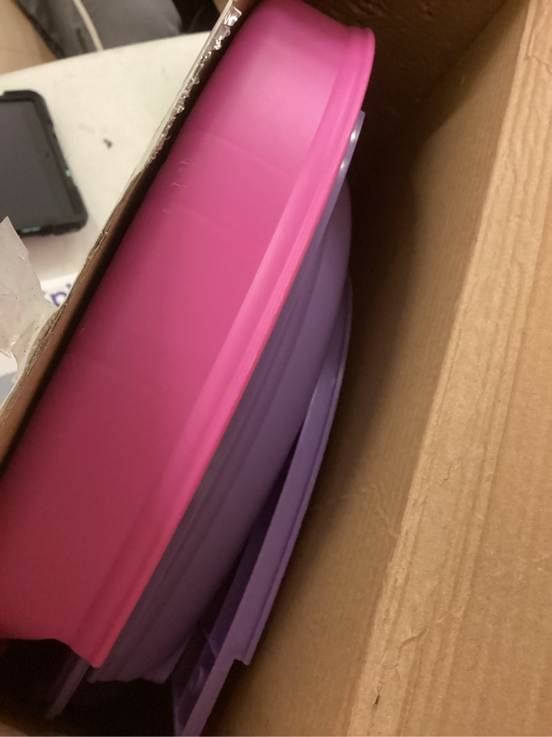 Condition photo showing New/Like New for hyes unicorn sit and spin toys for toddlers 1-3 girls, 360° toddler spinning seat with led lights and music, sensory toys birthday for kids 3-5 purple