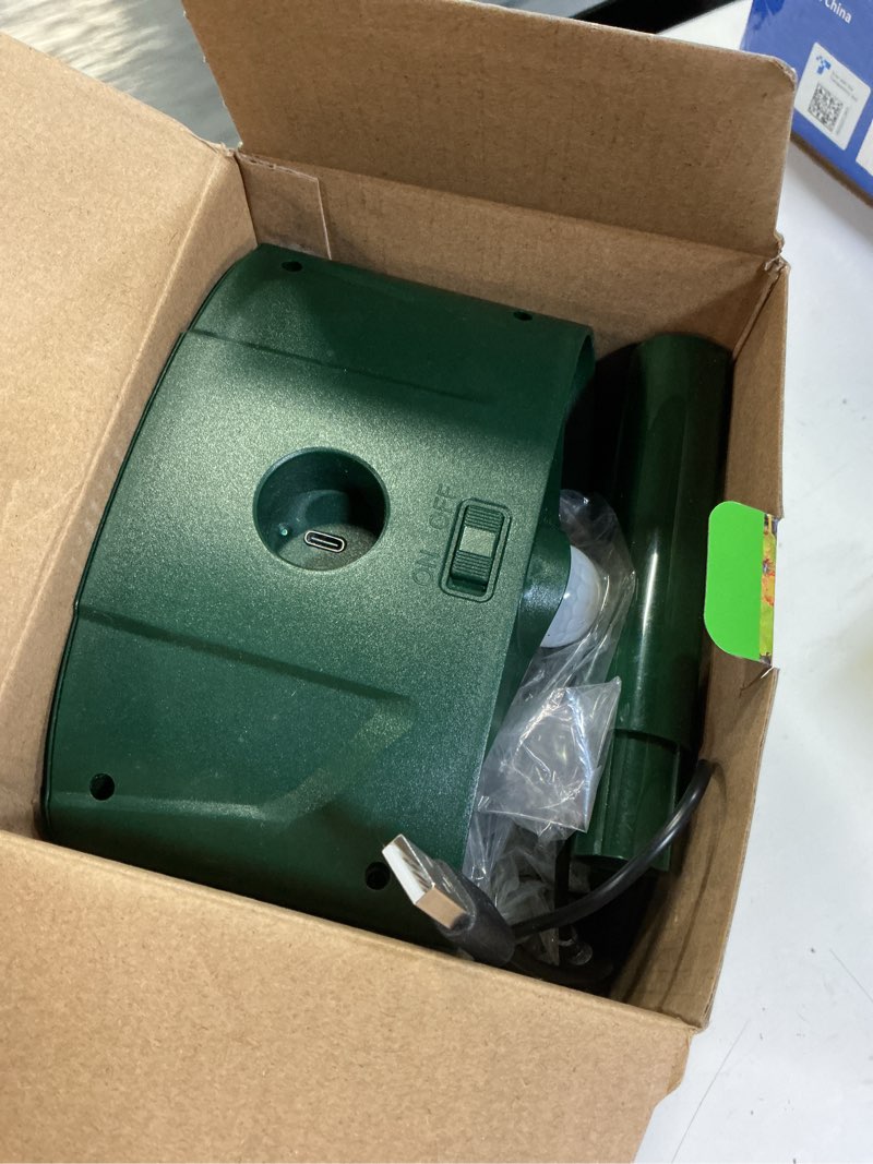Condition photo showing Good Condition for 2 pack ultrasonic animal repellent outdoor, cat deterrent & deer repellent devices with motion sensor & usb charging, waterproof solar animal repeller for squirrel dog raccoon rabbit for yard garden green