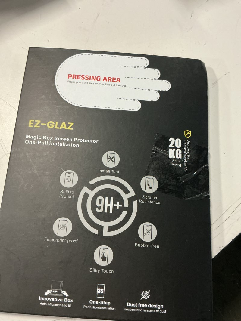 Condition photo showing Good Condition for ez-glaz-2 pack for ipad pro 12.9 inch 6th 5th 4th 3rd generation (2022/2021/2020/2018) screen protector, 9h+ hardness 12ft military grade shatterproof long durable tempered glass film with flawless fit box,scratch resistant hd clear ipad pro 12.9-in. (6th/5th/4th/3rd)