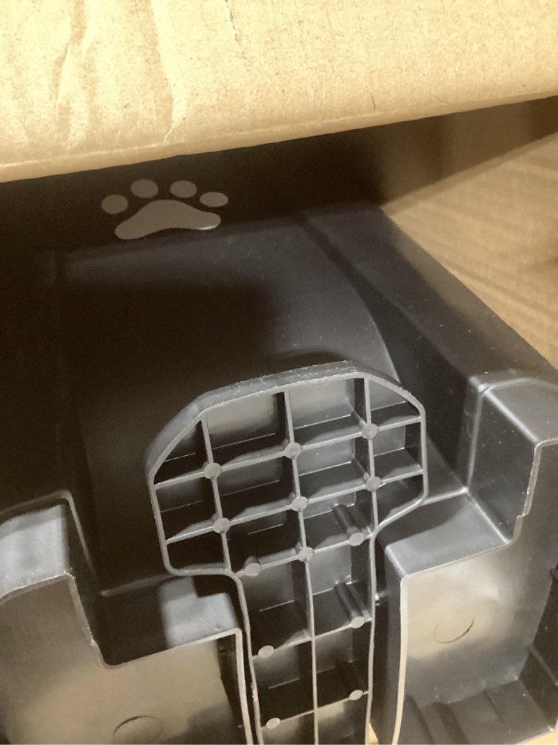 Condition photo showing Good Condition for tebiete dog poop trash can outdoors pet waste station with lid dog waste disposal container with removable inner bin bucket hands-free pedal garden yard home with 5rolls waste bags, black 1pack black with 5rolls bags