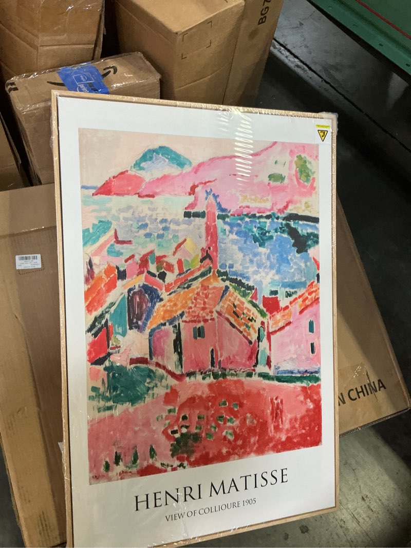 Condition photo showing Good Condition for large framed matisse wall art for living room, 3 piece colorful abstract canvas artwork for walls, retro vintage big matisse famous landscape paintings prints pictures for hallway home office 24x36 24"w x 36" h x 3pcs abstract landscape