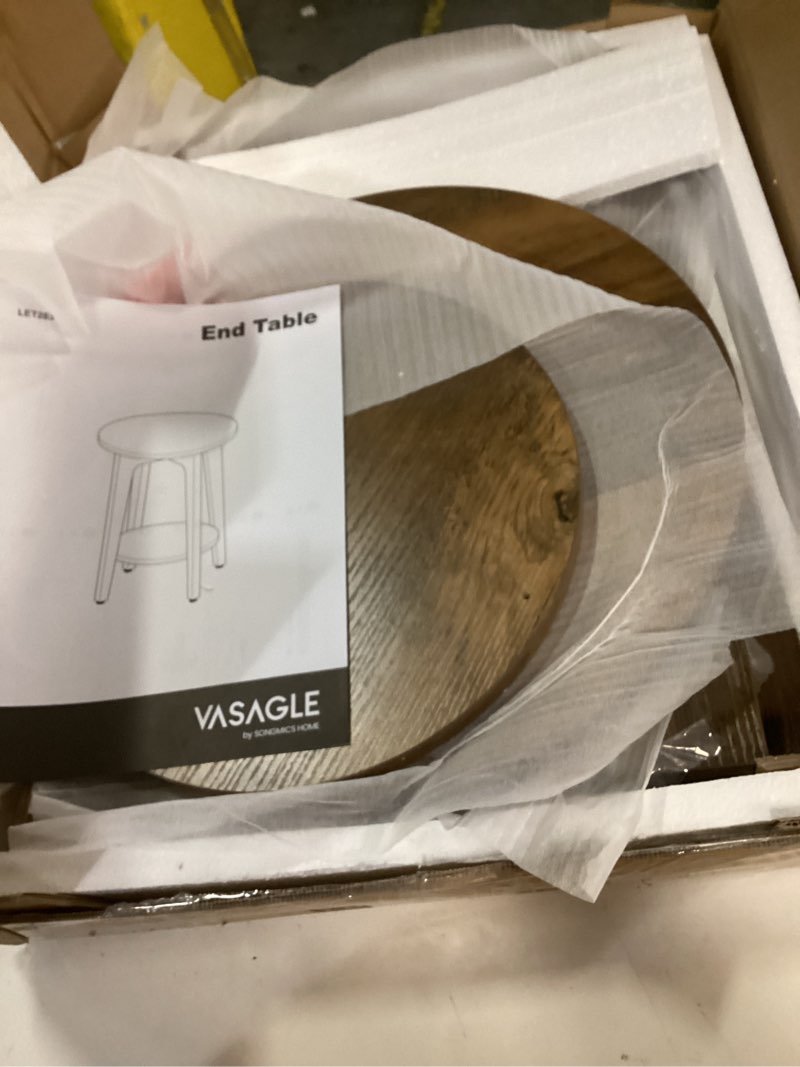Condition photo showing New/Like New for vasagle round end table with shelf brown
