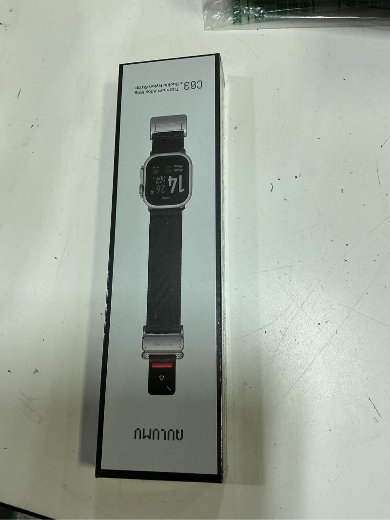 Condition photo showing New/Like New for aulumu c03 snap functional titanium buckle for apple watch ultra (3/2/1) nylon band | luxury embossed texture knit | quick-release design | iwatch bands for 49/46/45/44mm natural titanium/black