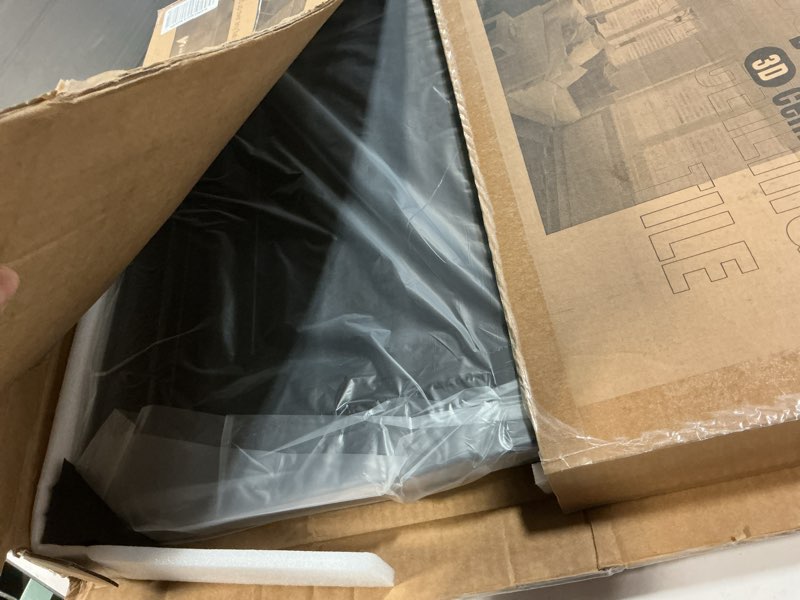 Condition photo showing New/Like New for Art3d 12-Pack Square Black Drop Ceiling Tile 2ft x 2ft, PVC Ceiling Panel 24 x 24in. 24*24 Black 12