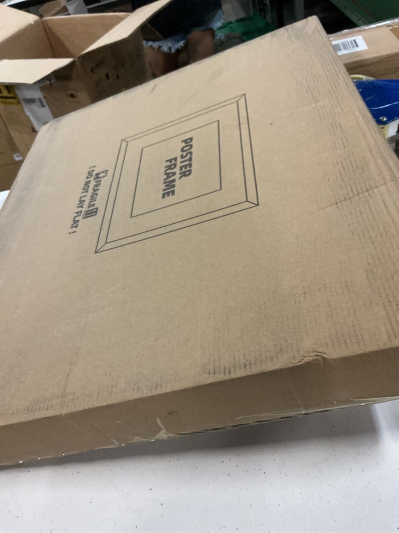 Condition photo showing New/Like New for 16x20 poster frame set of 2, 16 x 20 wood picture frames with mat for 11x14, wooden photo frame with tempered glass cover for wall mounting display, black black 16x20-2pack
