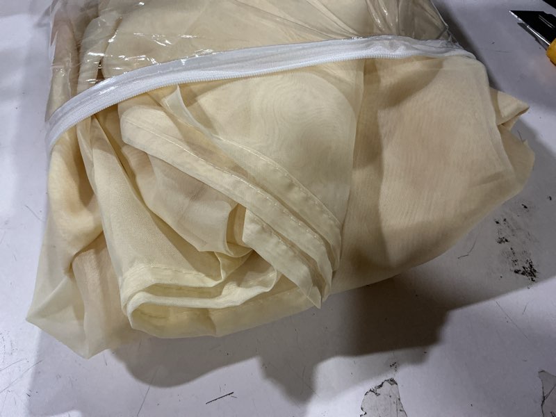 Condition photo showing Good Condition for cream linen curtains 102 inches long 2 panels set for living room extra long back tab curtains neutral farmhouse light filtering semi sheer linen drapes ceiling to floor for large window ivory 52"w x 102"l (pack of 2) natural