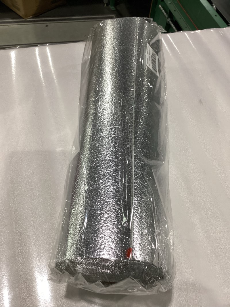 Roll of flat grey metallic foam