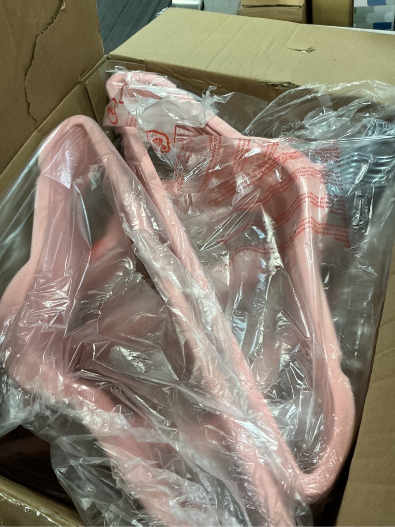 Condition photo showing Good Condition for house day premium velvet hangers 50 pack pink, non-slip flocked felt hangers, sturdy clothes hanger heavy duty coat hanger, durable slim for closet space saving 50 pack light pink/ silver