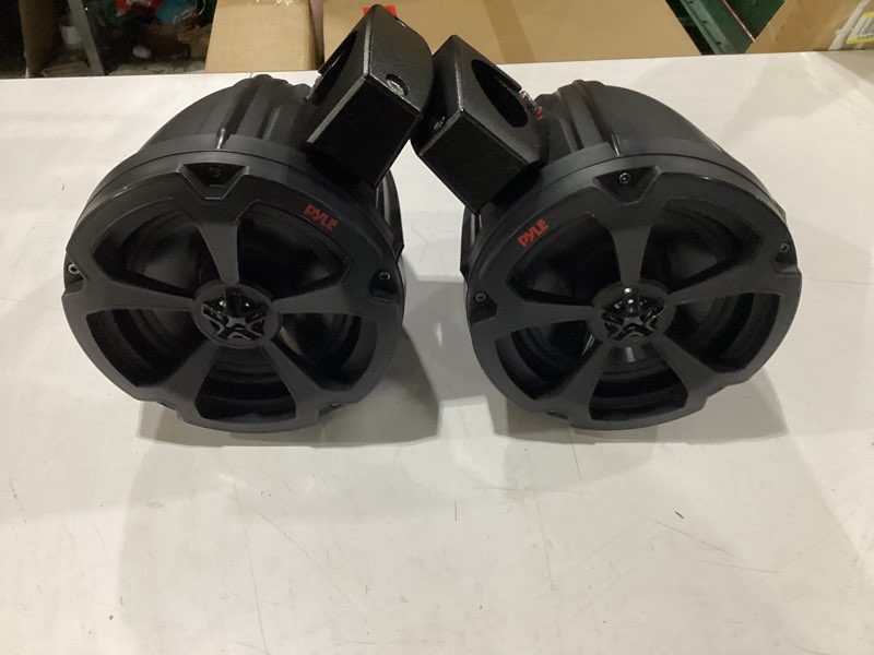 Condition photo showing Good Condition for **untested** pyle water-resistant marine off road speakers - utv compact powersport vehicle passive speaker system 1200 watt peak, compact, high-powered output non-rgb