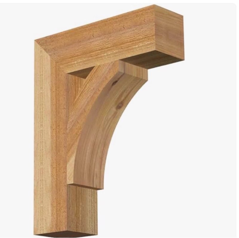 4\" W x 18\" D x 18\" H Thorton Block Rough Sawn Bracket, Western Red Cedar 2 pcs