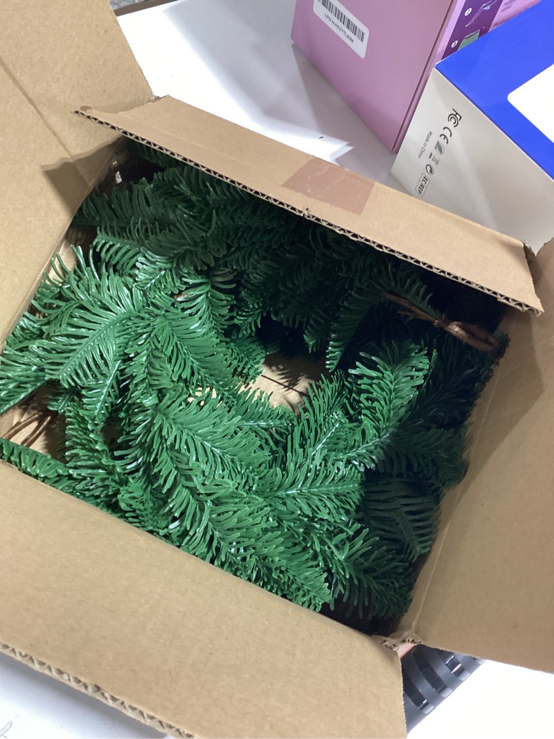 Watayo 2 Pcs Artificial Christmas Teardrop Swag, 28" Faux Norfolk Pine Teardrop Door Swag, Real Touc