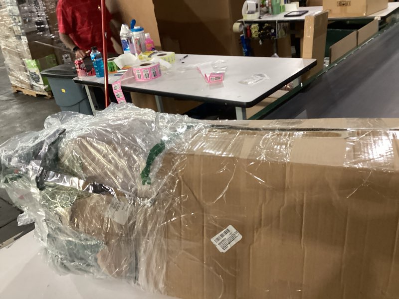 Condition photo showing As Is for 7.5ft Pre-lit Artificial Christmas Tree, Hinged Tree with Berries and Pine Cones,1600 Snow Flocked Branch Tips & 600 Warm and Mulitcolor LED Lights, 9 Lighting Modes, for Home Party Holiday Decoration