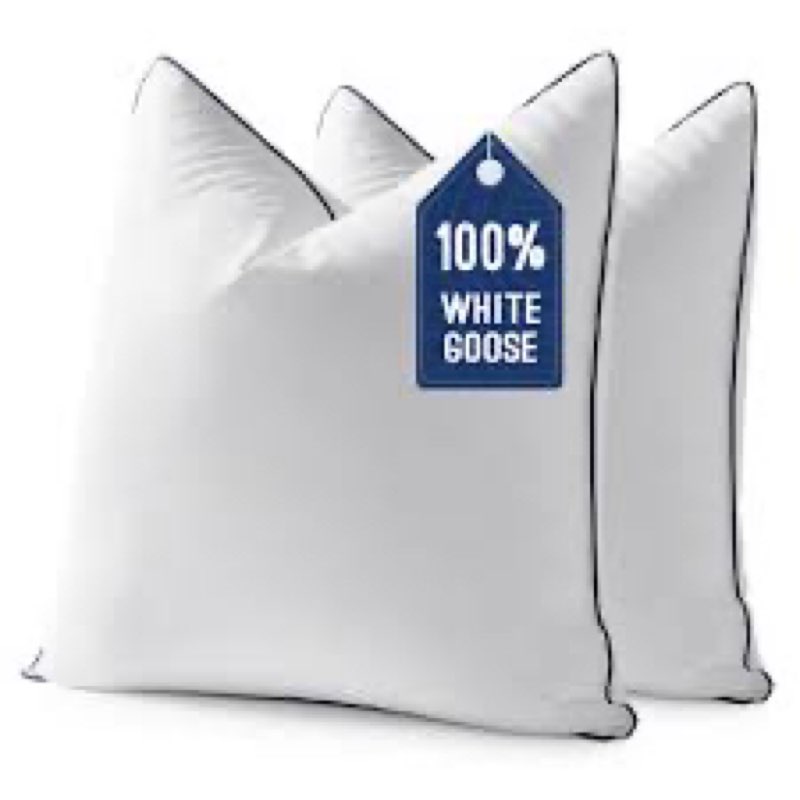 MIULEE Goose Feather Down 26x26 Euro Pillow Insert Set of 2 with 100% Down-Proof Cotton Cover, Soft 