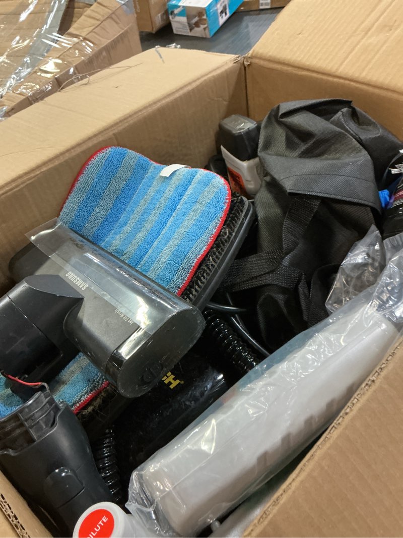 Condition photo showing As Is for McCulloch MC1385 Deluxe Canister Steam Cleaner, 2-Hour Runtime, Chemical-Free, 23 Accessories: Mop Head, Brushes & More - Built for Home, Tile, Carpet, Furniture, & Personal Car Detailing