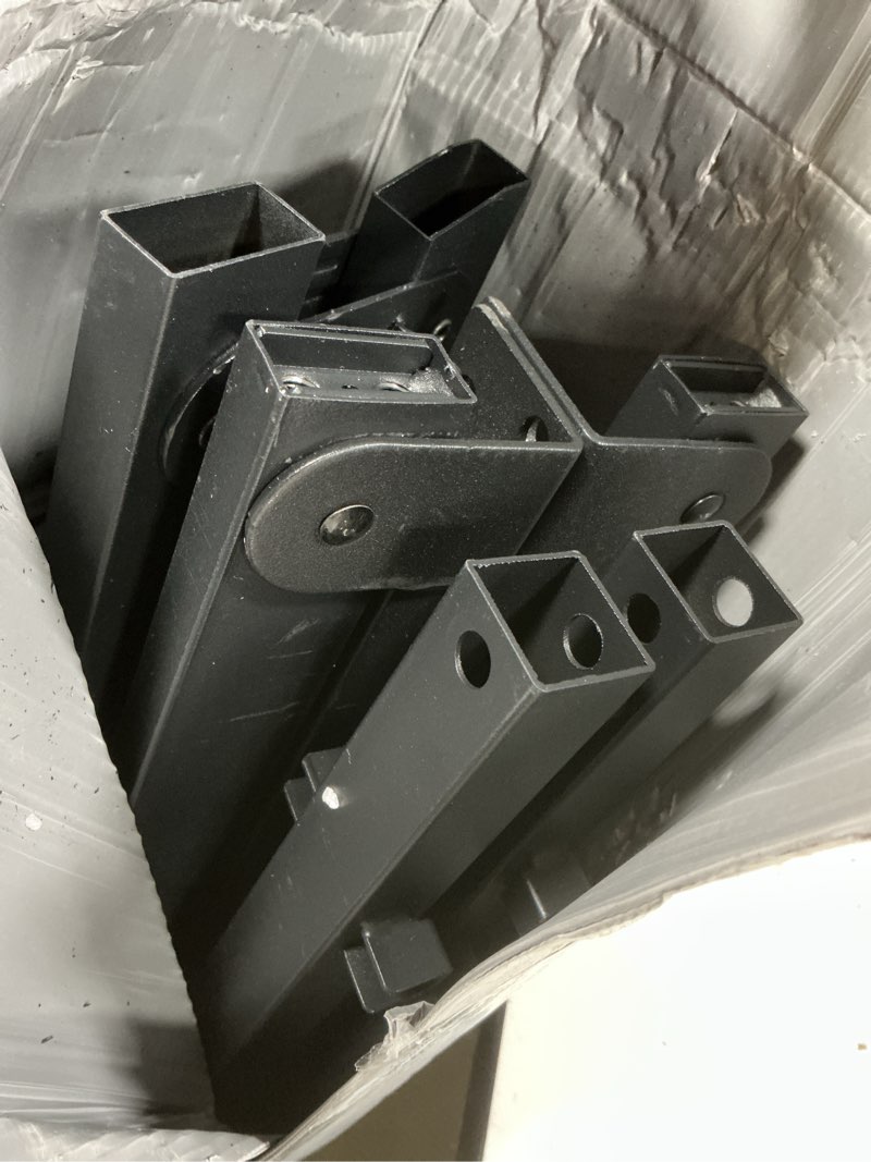 Condition photo showing As Is for metal platform bed frame 12 inch tall,no box spring needed,queen size bed with heavy duty strong support slats,easy to assemble,black queen 12 inch