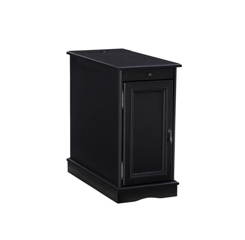 Powell Butler Accent Table with USB and Electrical Charging Station  Black