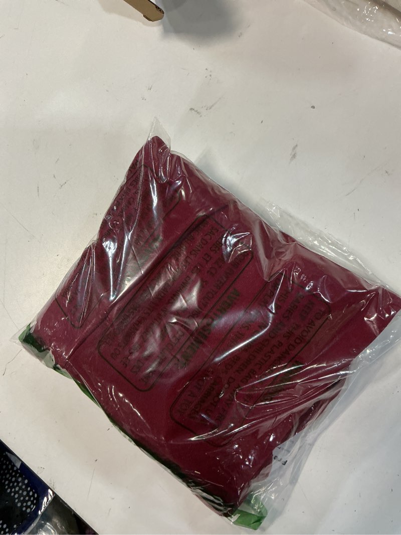 Condition photo showing New/Like New for prettygarden women's summer formal wedding guest dresses one shoulder spaghetti strap high slit maxi bodycon dress medium wine red