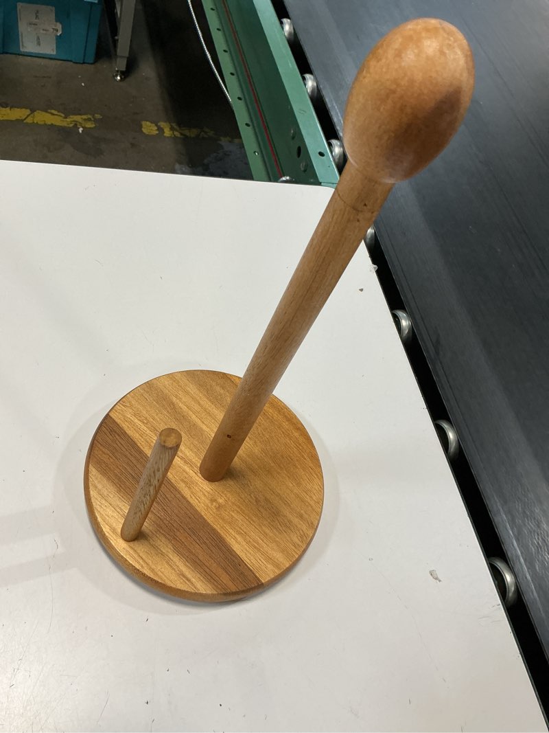 Condition photo showing Good Condition for lipper international 1138 acacia wood standing paper towel holder, 7-1/8" x 14-1/4" 1 acacia