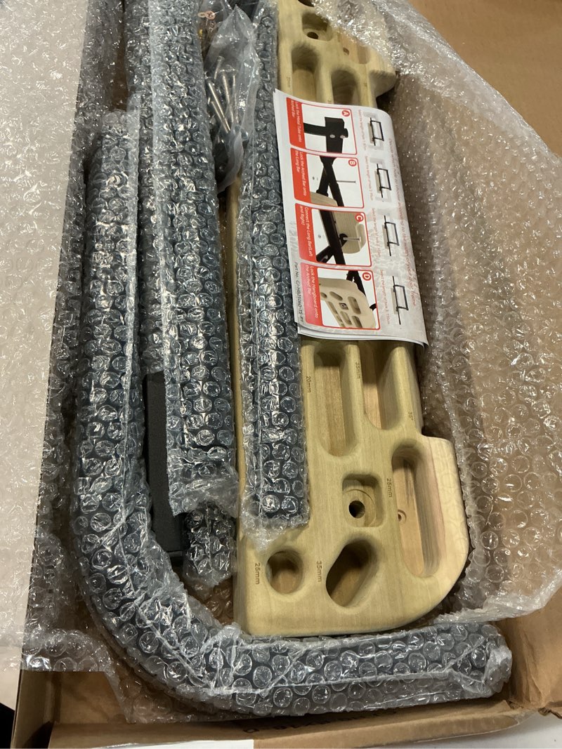 Condition photo showing Good Condition for two stones hangboard rock climbing hangboard with door way pull up bar; including jugs, pinches, pockets, edges and slopes for rock climbing training (10-21 cm)