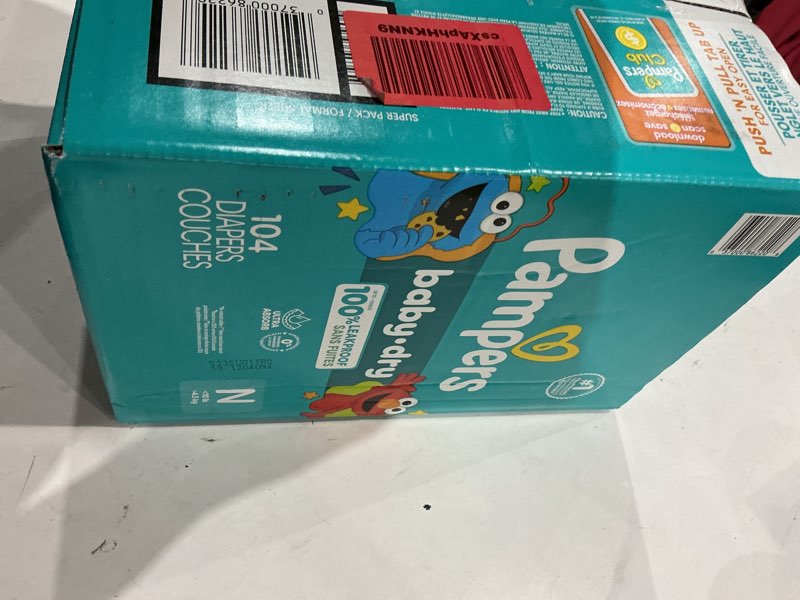 Condition photo showing New/Like New for pampers diapers - baby dry - size 0, 104 count, absorbent disposable newbort diaper (packaging may vary) newborn 104