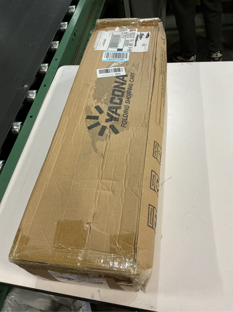 Condition photo showing Good Condition for Heavy-Duty 2-Tier Folding Shopping Cart with Wheels - Double-Layer Waterproof Grocery & Utility Wagon, Portable Design for Laundry, Storage and Transport, 150LB Capacity (Medium)