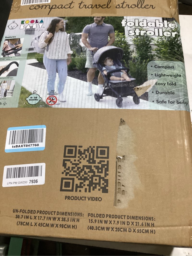 Condition photo showing Good Condition for lightweight travel stroller for baby & toddlers - easy fold & compact stroller with canopy, storage basket, multi-position recline & convenient one-hand fold (grey)
