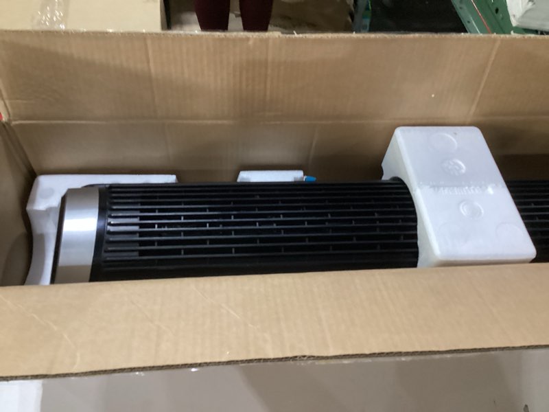 Condition photo showing As Is for Dreo Tower Fan for Bedroom, 90° Oscillating Fans that Blow Cold Air, 5 Speeds, 4 Modes with 26ft/s Velocity, 12H & 28dB Quiet Timer, Remote, Touch, 40" Standing Floor Fan for Home Office, Black Black Standard