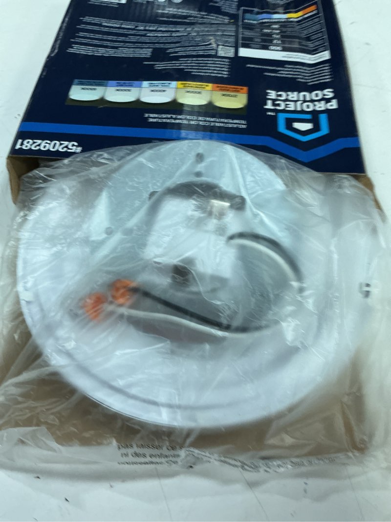 Condition photo showing New/Like New for project source 1-light matte white led flush mount light