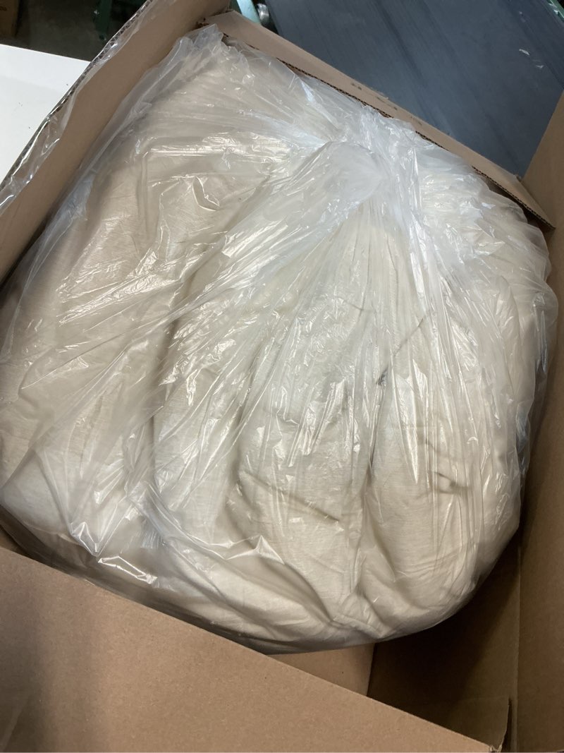 Condition photo showing As Is for bedsure california king comforter set - beige soft bedding for all seasons, cationic dyed bed set, 3 pieces, 1 california king size comforter (104"x96") and 2 pillow shams (20"x36"+2") california king 05 - beige